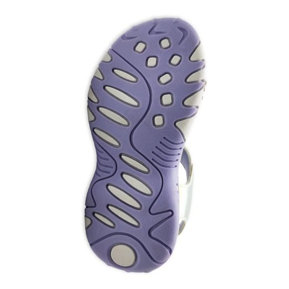 Disney Frozen II Hook & Loop Light Up Sandals Shiny Gasoline Finish - Picture 6 of 6